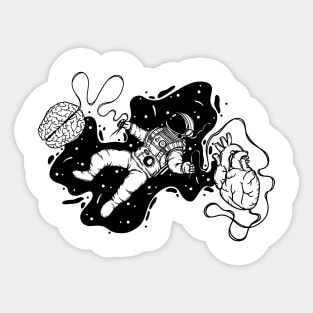 Torn between space Sticker